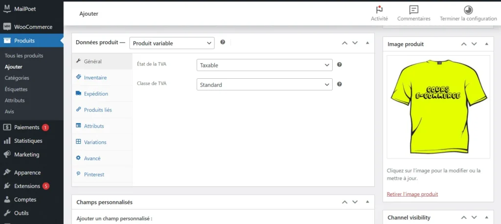 Gestion Produits WooCommerce