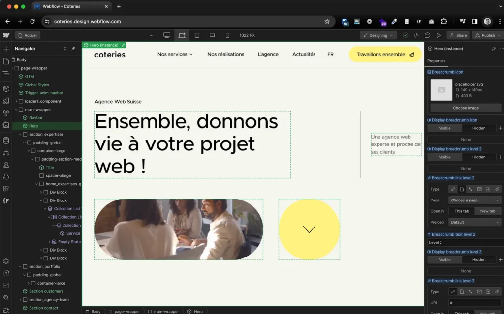 éditeur webflow