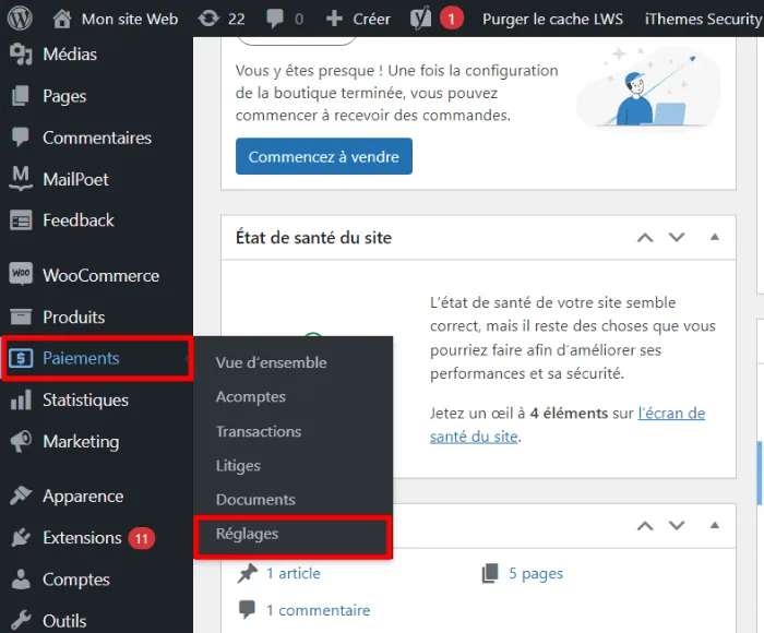 Intégrer Paiement WooCommerce