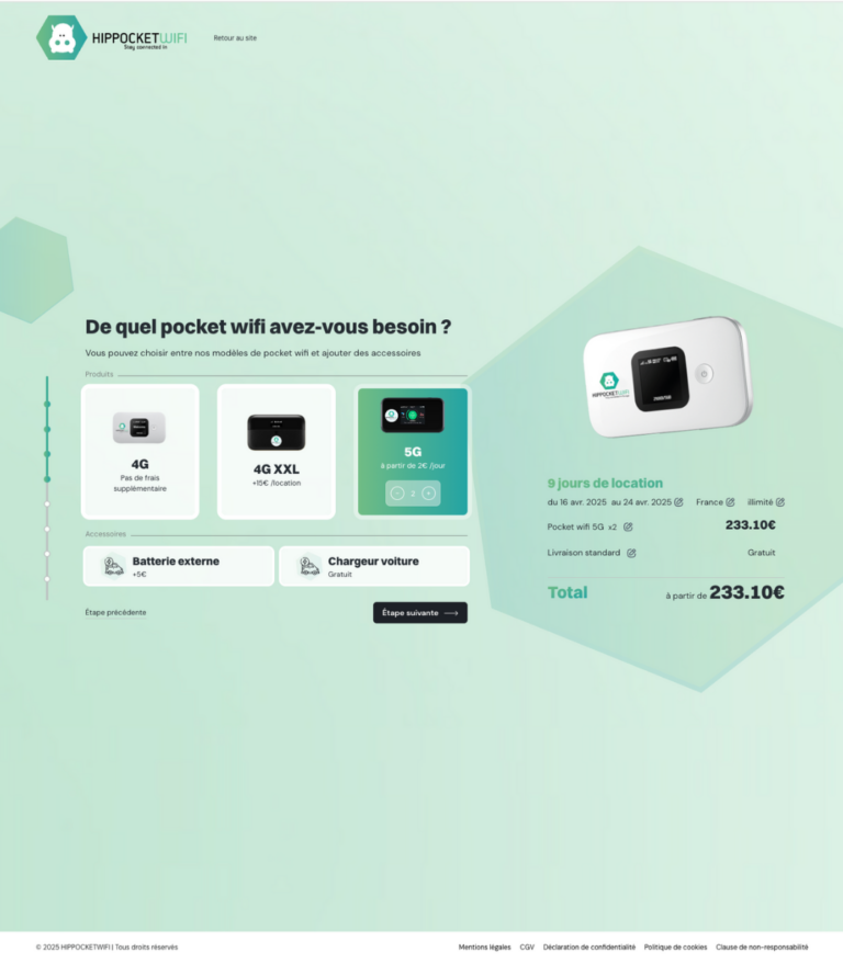 Funnel de commande HippocketWifi