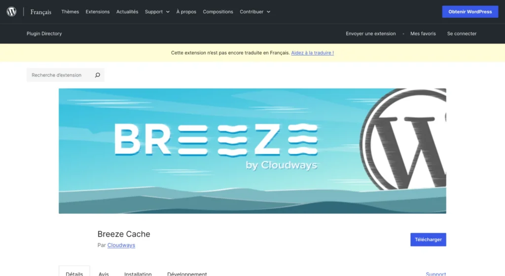 Plugins cache WordPress - Breeze Cache
