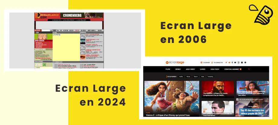 Ecran Large site WordPress, screenshot montrant l'évolution du site