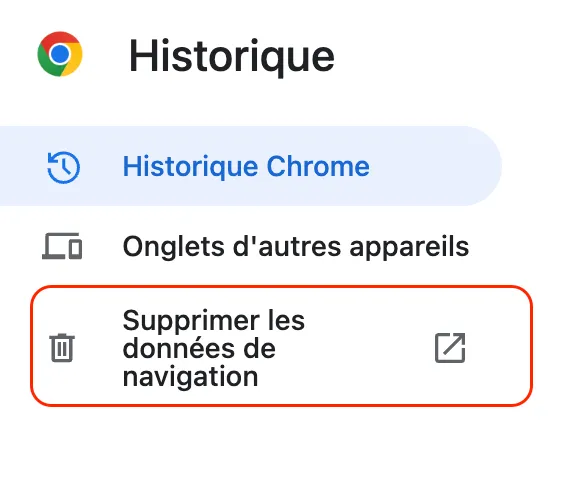 Supprimer Cache Google