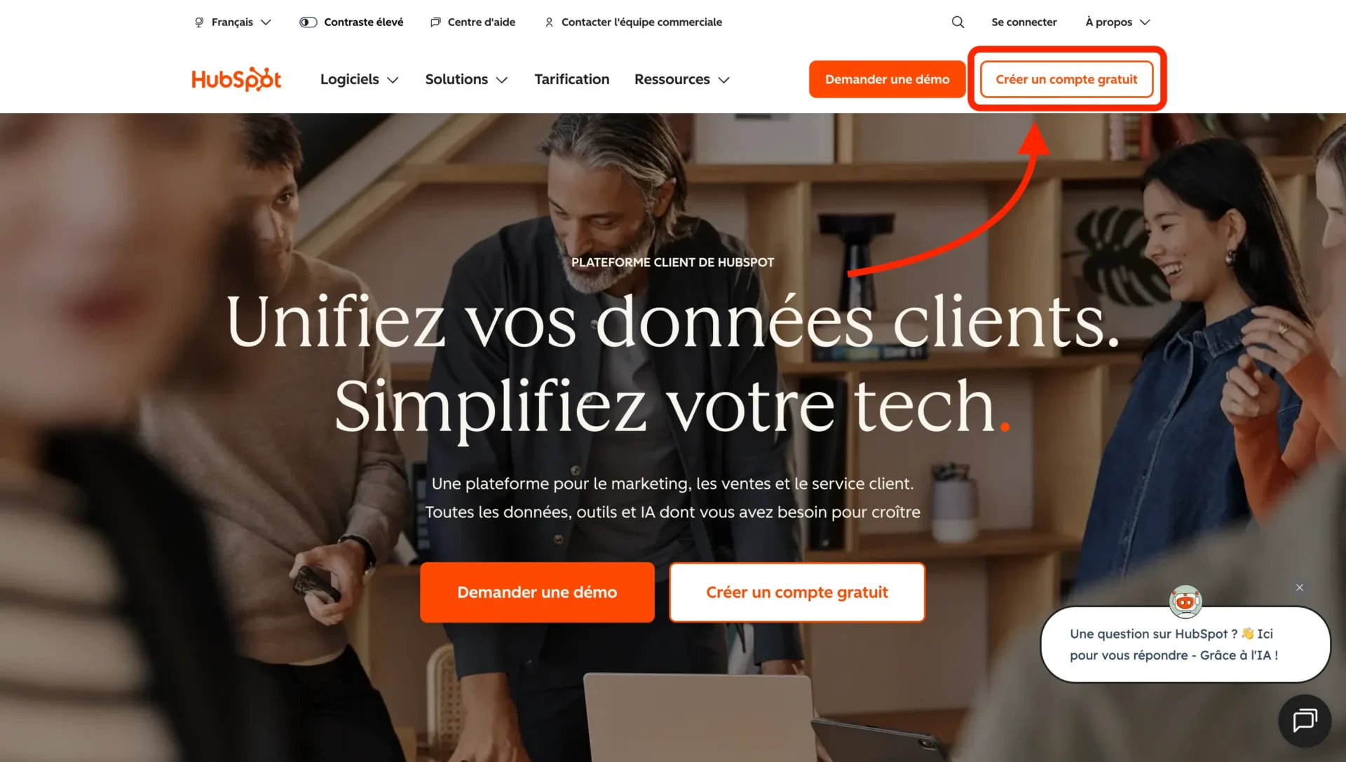 Créer compte HubSpot