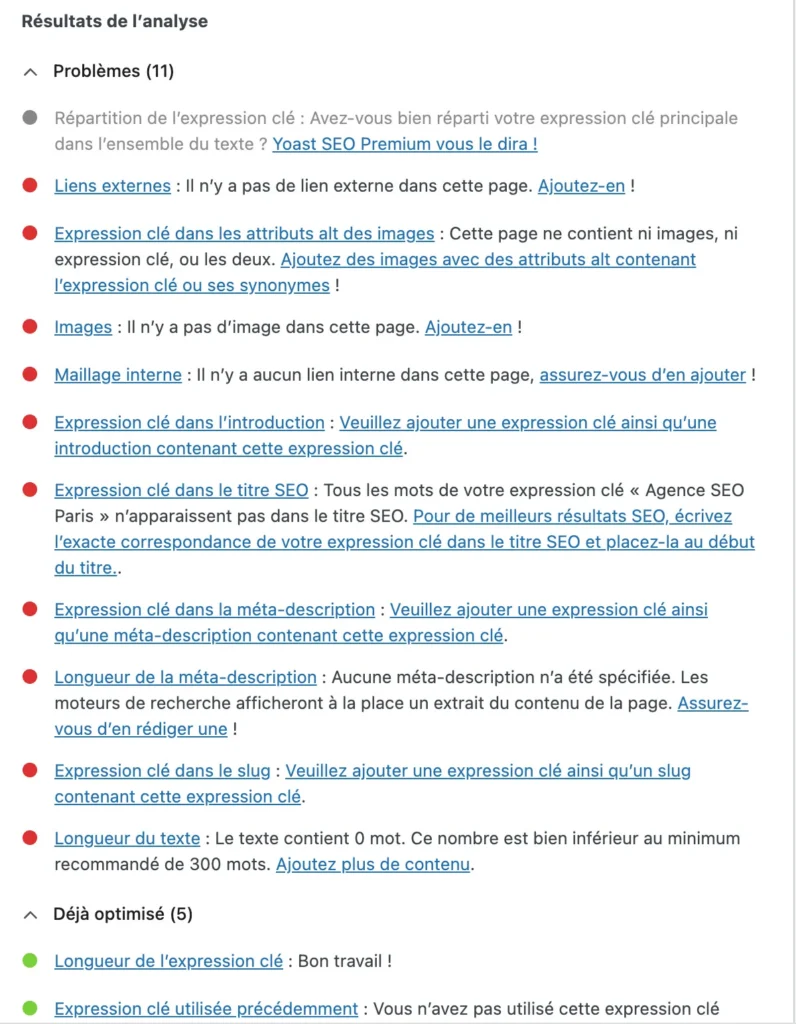 Diagnostic SEO YoastSEO
