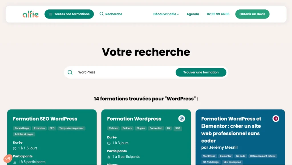 Formation WordPress Alfie