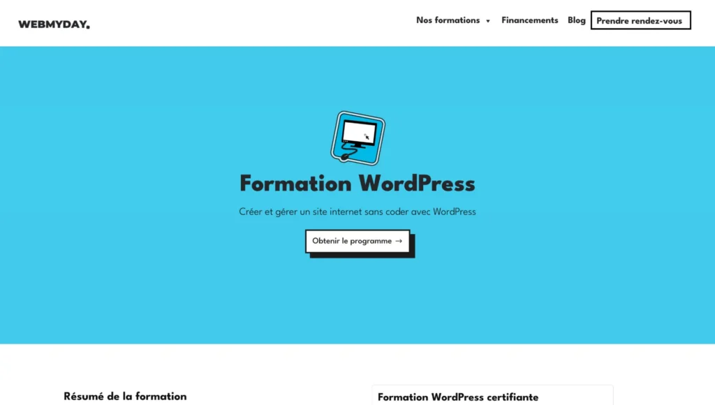 Formation WordPress WebmyDay