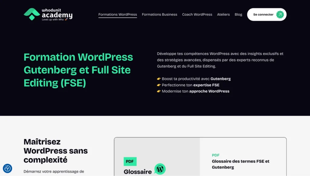 Formation WordPress Whodunit Academy