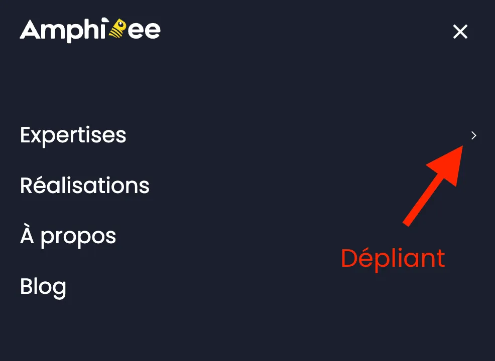 Menu Dépliant Mobile