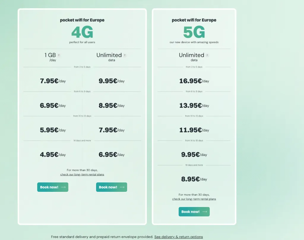 Exemple d'upselling HippocketWifi