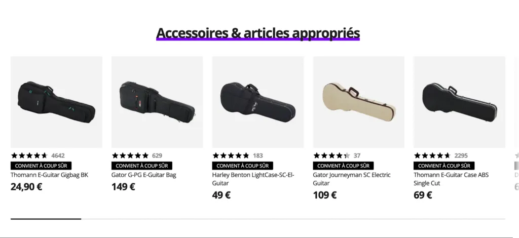 Exemple mise en avant d'upsell