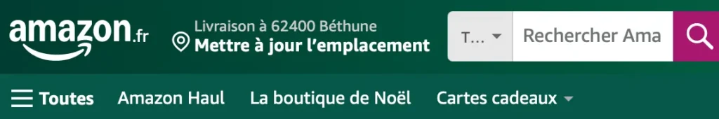 Moteur de recherche interne - Exemple sur mobile