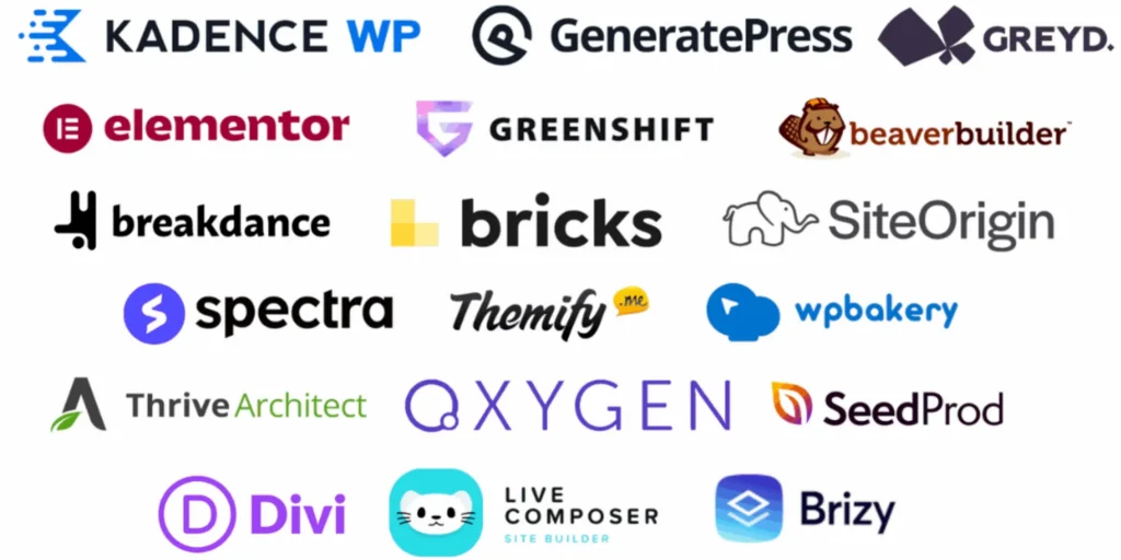 Liste des builders WordPress