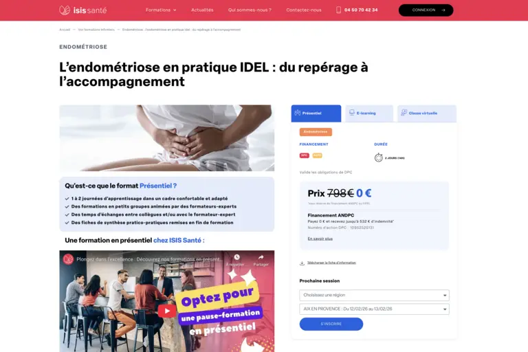 Isis Santé - Page Formation