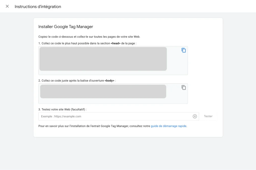 Installer GTM sur WordPress - Code GTM à intégrer
