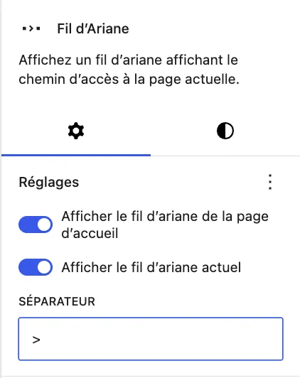 WordPress 7.0 - Bloc Fil d'Ariane
