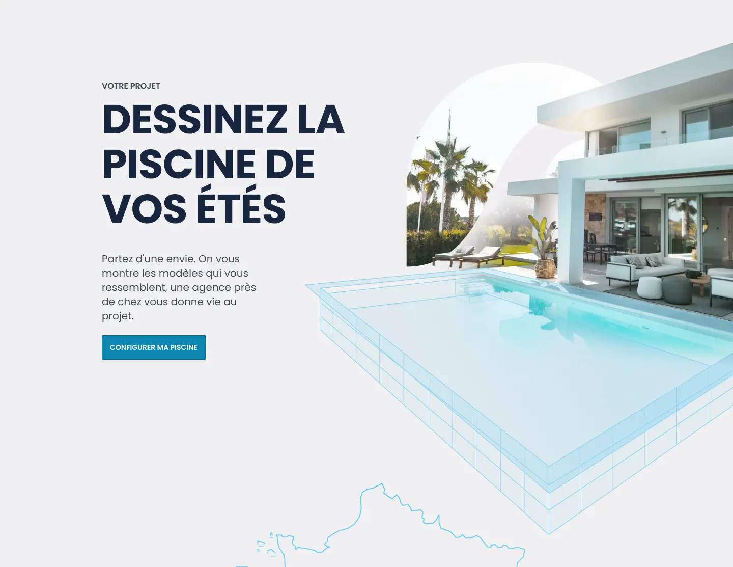 Alliance Piscines - Bloc pour mettre en avant les projets de piscine sur-mesure