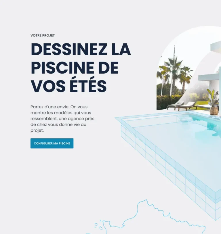 Alliance Piscines - Bloc pour mettre en avant les projets de piscine sur-mesure