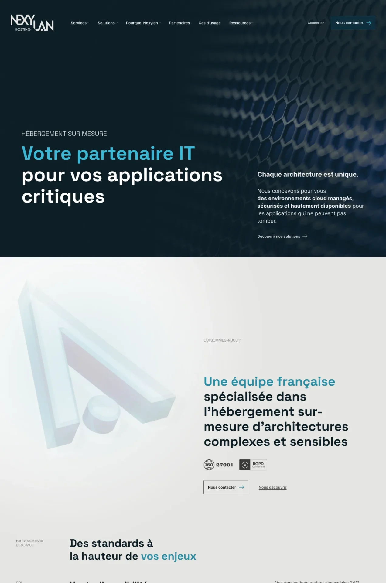 Prévisualisation de la nouvelle homepage du site Nexylan développé par AmphiBee