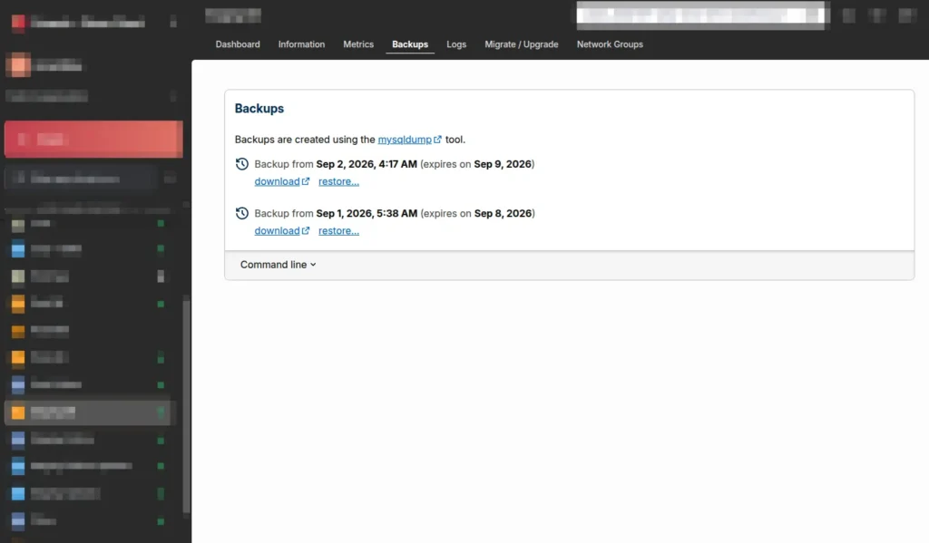 Exemple de backups de sauvegardes WordPress